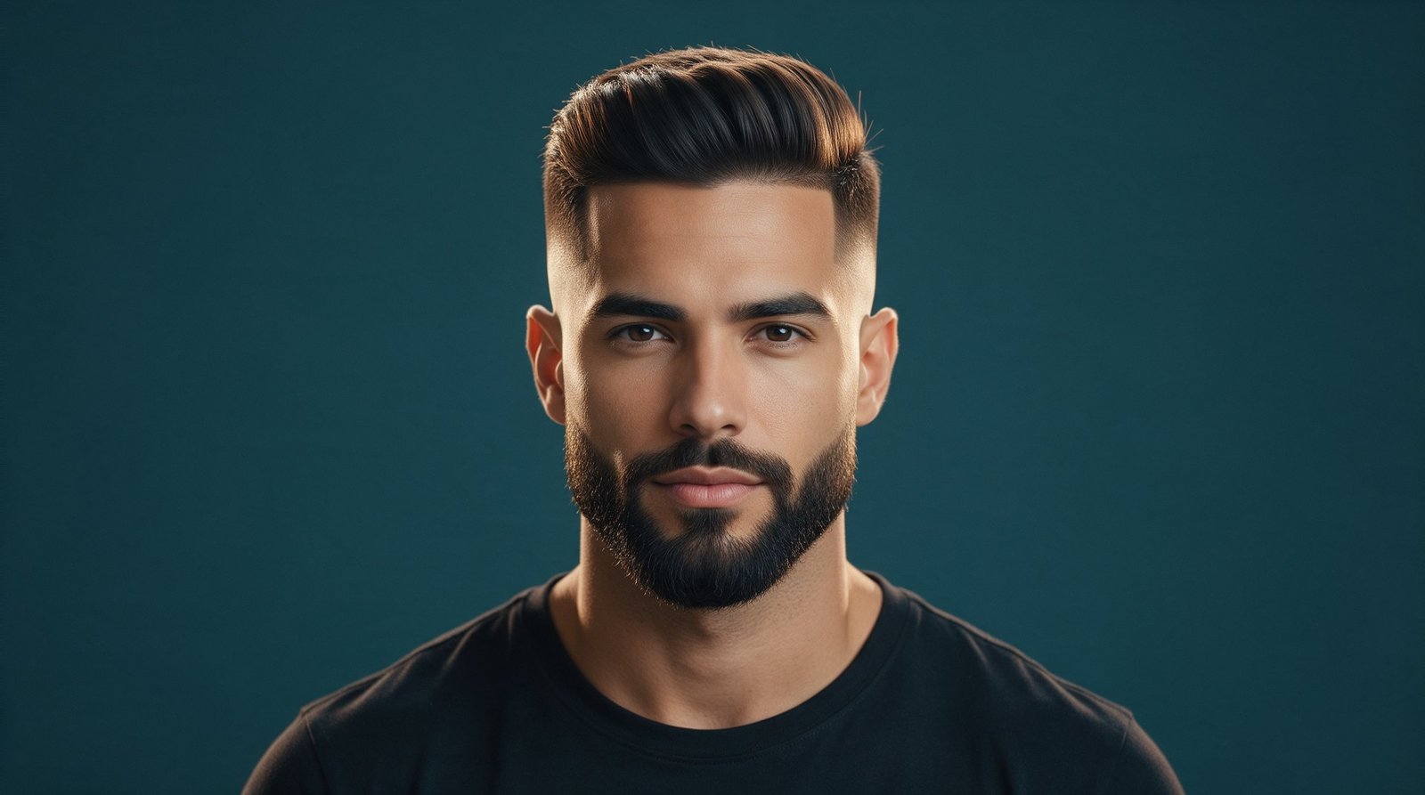 O mesmo cliente depois da Nobre: corte degradê e barba alinhada